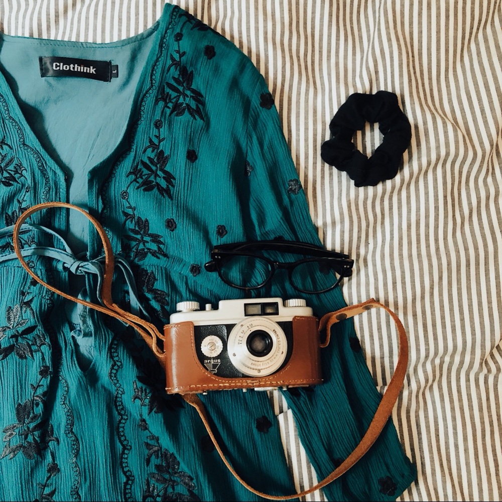 | Teal Embroidered Midi Dress |